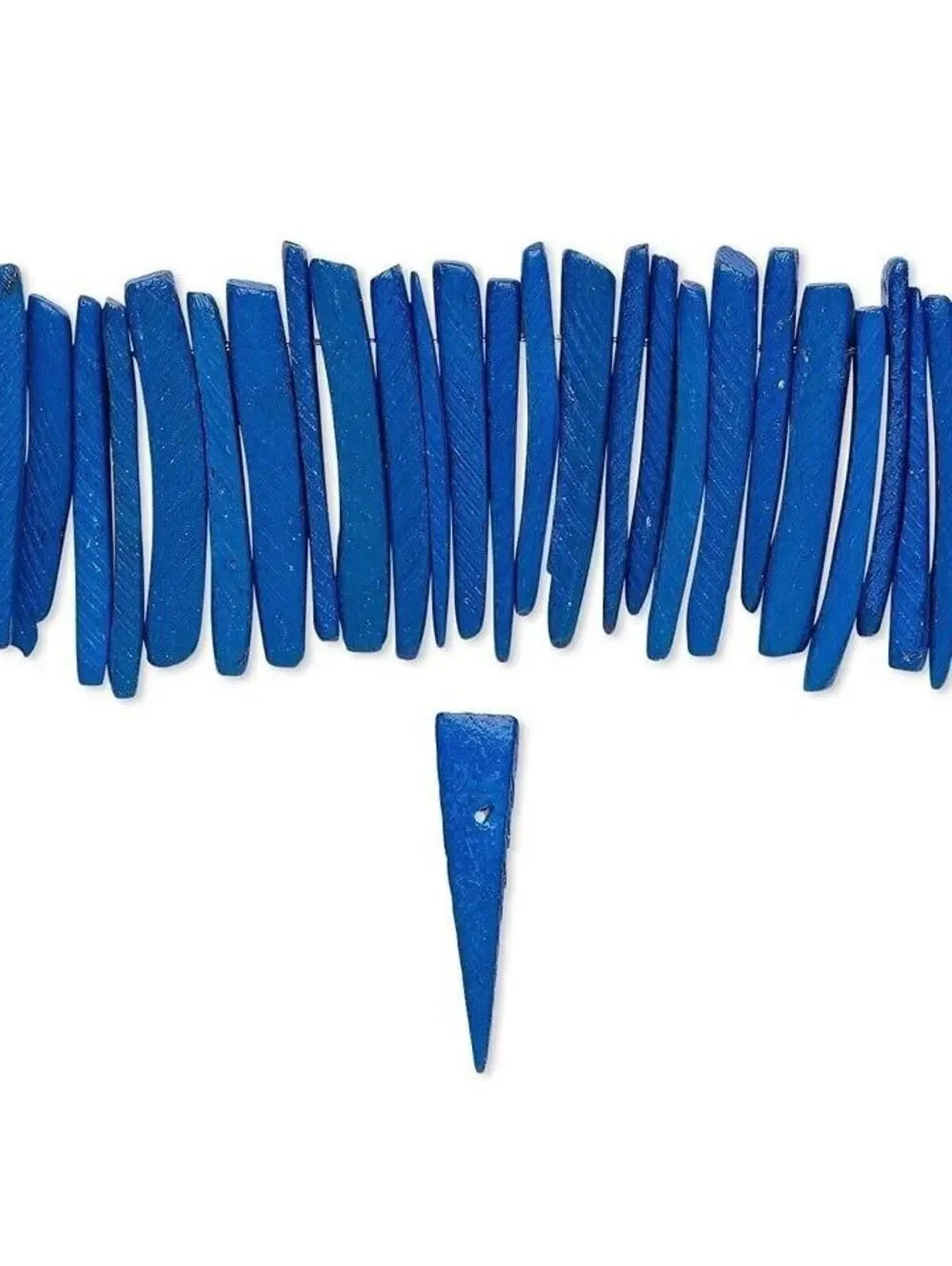 Philippines Coconut Palm Wood Cobalt Blue 25x4mm Dagger Stick Beads 20 pcs
